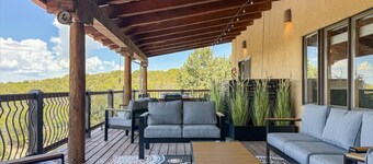 6-Bedroom Santa Fe Adobe Estate with Indoor Pool, Pickleball, Horses and Privacy