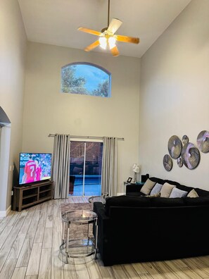 Smart TV, table football, ping pong