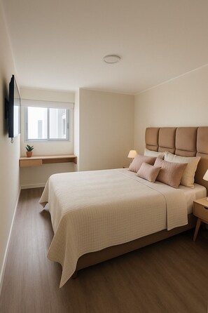 1 slaapkamer, een bureau, een strijkplank/strijkijzer, gratis wifi