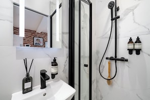 Shower, hair dryer