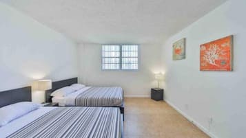 1 bedroom, desk, iron/ironing board, travel cot