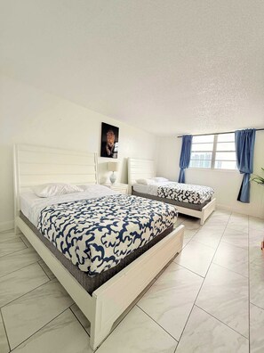 2 bedrooms, desk, iron/ironing board, travel cot