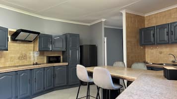 Microwave, oven, stovetop, electric kettle