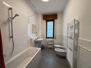 Haartrockner, Bidet, Handtücher, Seife