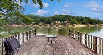 Lakefront cabin at Lake Lure with grill, boathouse, dock & porch