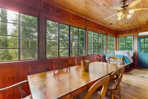 Dining - Lakefront cabin at Lake Lure with grill, boathouse, dock & porch (Lake Lure)