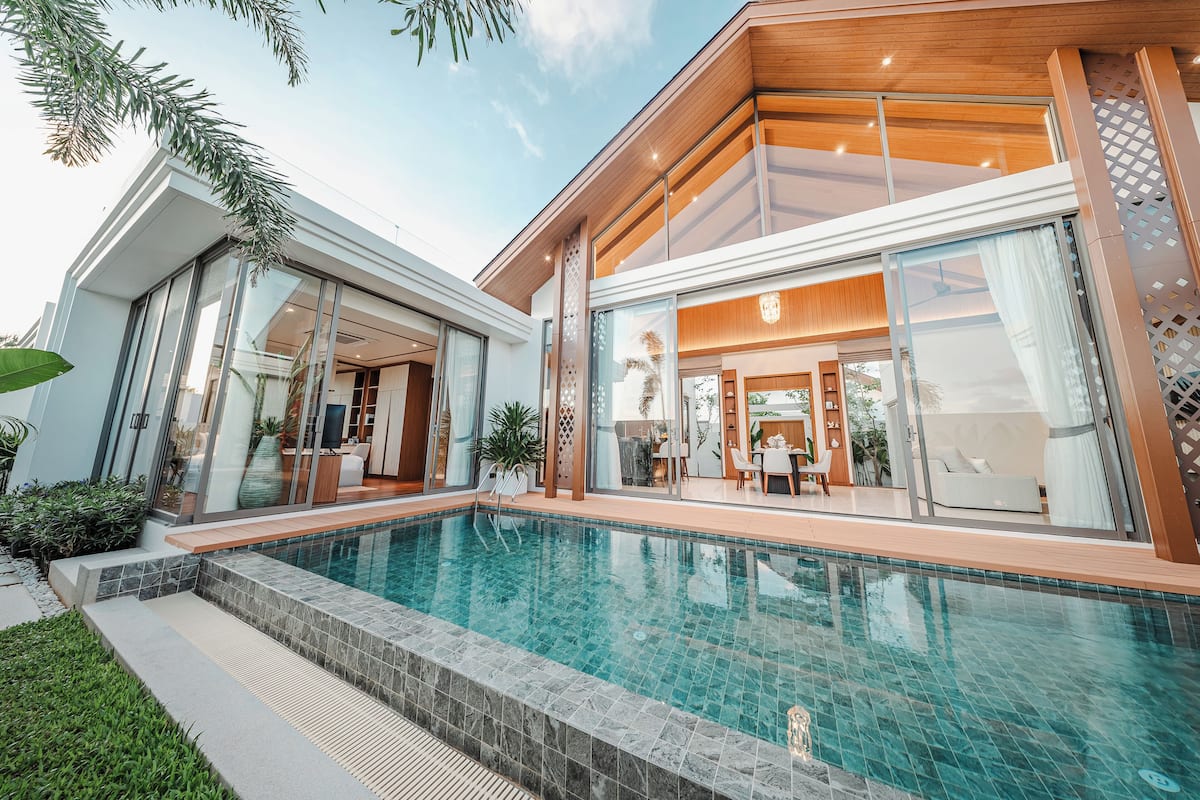 3 Bedrooms Pool Villa | Safe på rommet, blendingsgardiner, lydisolert og strykejern/-brett