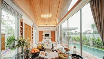 3 Bedroom Pool Villa | Living area | 43-inch flat-screen TV with digital channels
