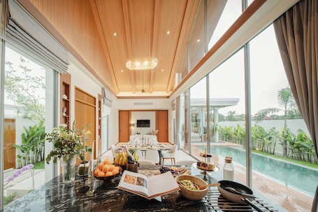 3 Bedrooms Pool Villa | Living area | 43-inch flat-screen TV with digital channels