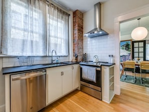 Microwave, oven, stovetop, dishwasher