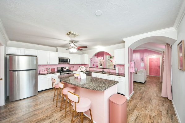 Microwave, stovetop, dishwasher