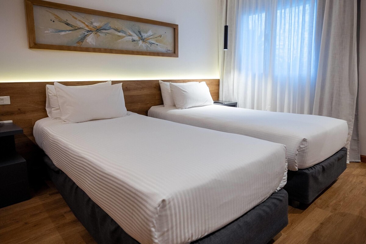 Habitación estándar, 2 camas individuales, para no fumadores | Sábanas de algodón egipcio, ropa de cama de alta calidad y edredón