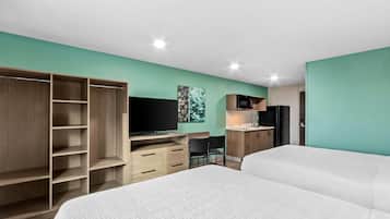 Suite, 2 Queen Beds, Non Smoking | Desk, laptop workspace, blackout curtains, free WiFi