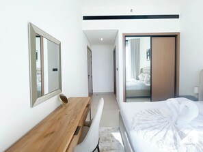 1 bedroom, iron/ironing board, bed sheets