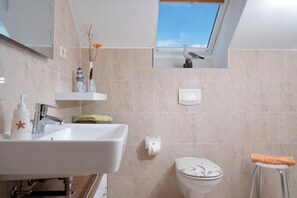 Dusche, Haartrockner, Handtücher