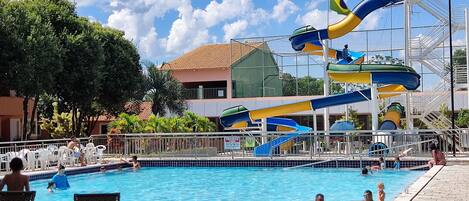 6 outdoor pools, pool umbrellas, pool loungers