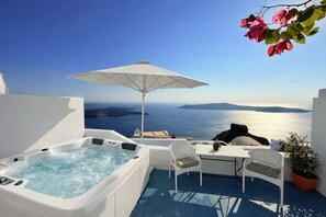House with Private Heated Jacuzzi and Sunset View | Terrace/patio - Sunset Caldera Sea View Houses  (Santorini)