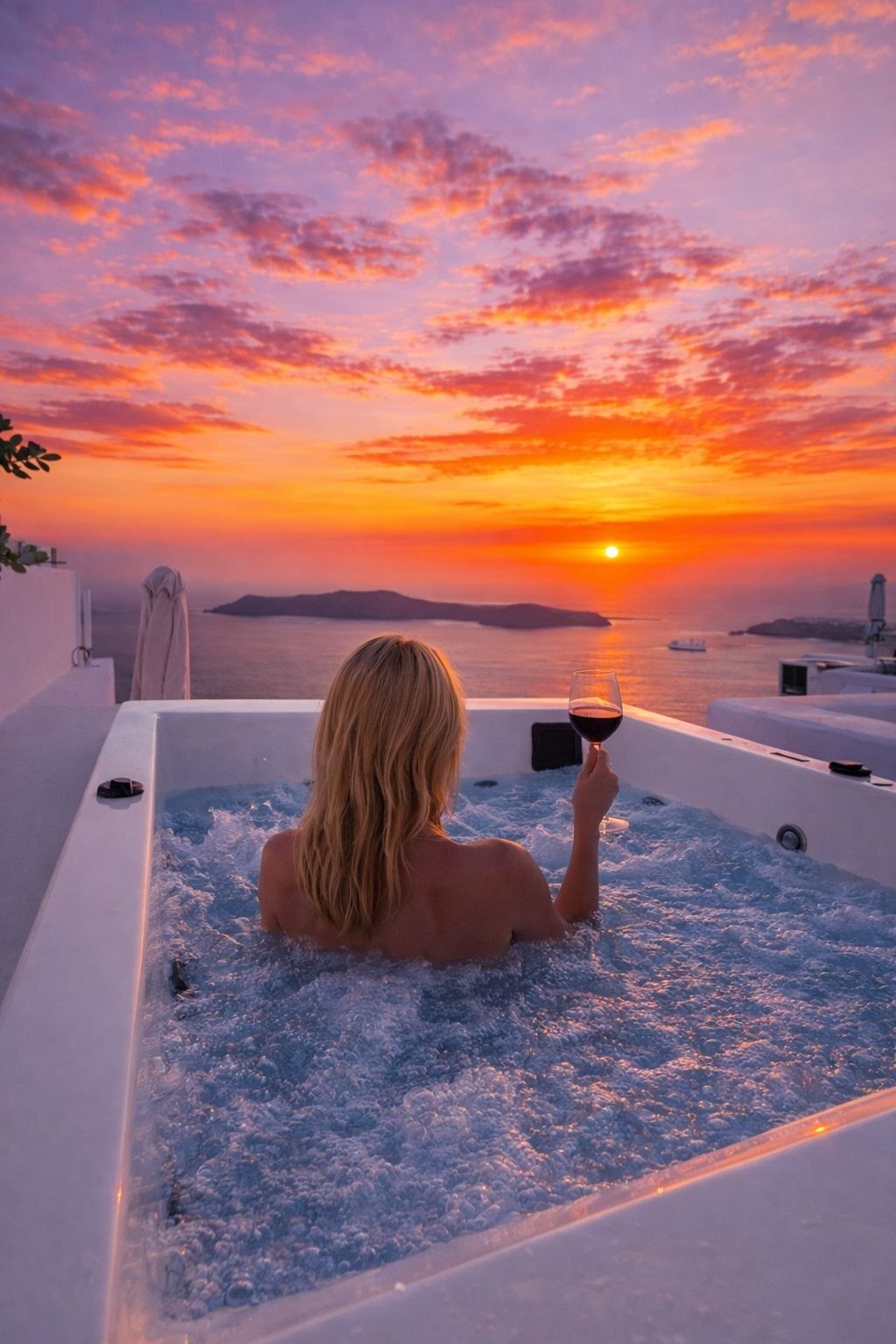 House with Private Jacuzzi and Sunset,Sea View | Hiên