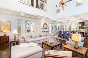 House, Multiple Beds (Villa Serene) | Living area | TV - Villa Serene (Santa Rosa Beach)