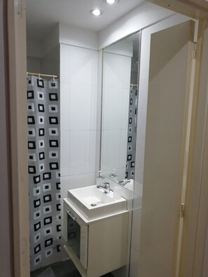 Secador de pelo, toallas y papel higiénico