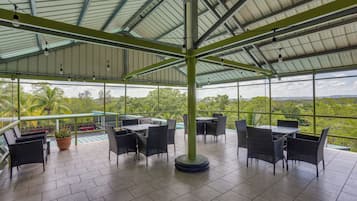 Outdoor banquet area