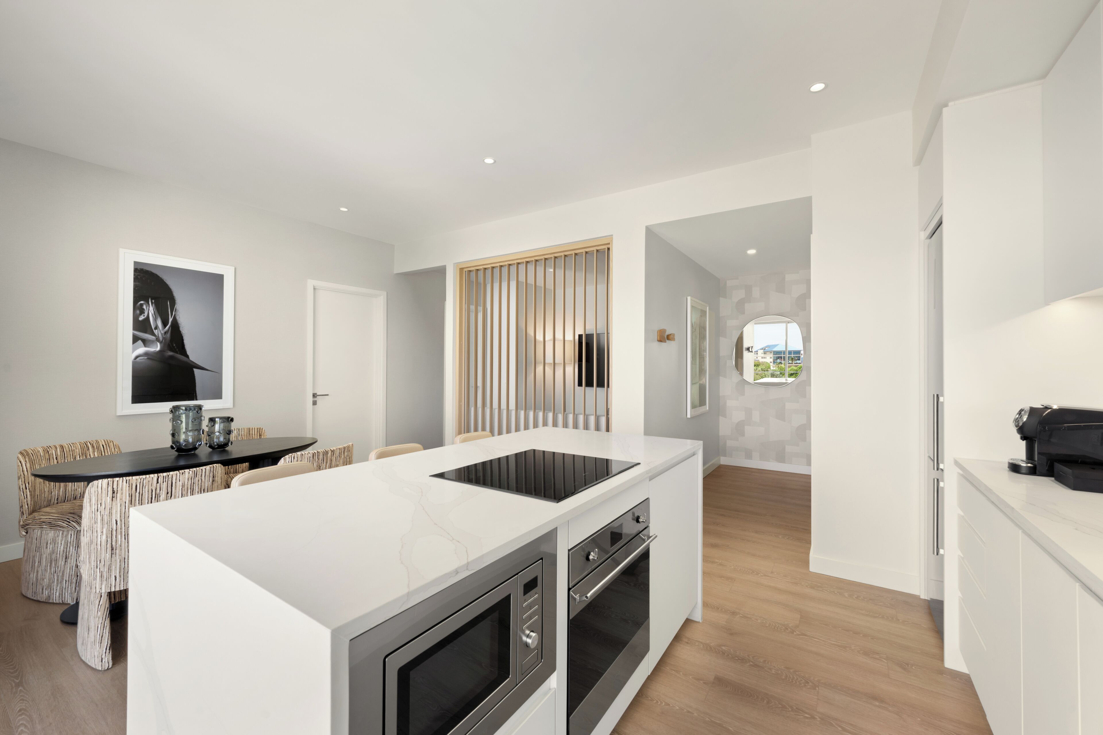 06 Bloom Suite | Private kitchen | Full-size fridge, microwave, oven, stovetop