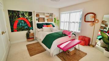 5 habitaciones, tabla de planchar con plancha, wifi y ropa de cama