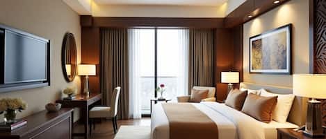 Chambre Deluxe Double ou avec lits jumeaux, vue ville | Bureau, espace de travail pour ordinateur portable, Wi-Fi gratuit