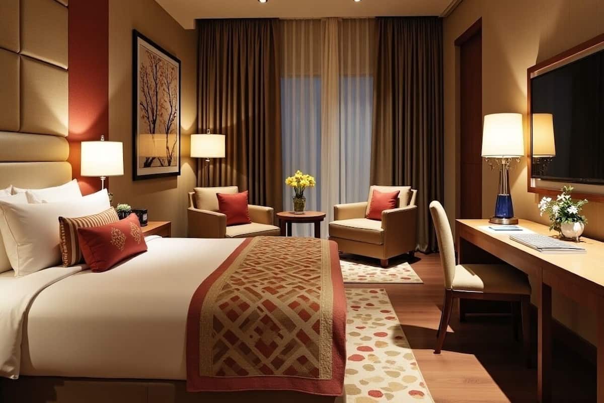Deluxe Double or Twin Room, City View | Desk, laptop workspace, free WiFi