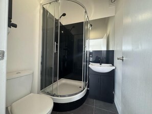 Hair dryer, towels, toilet paper