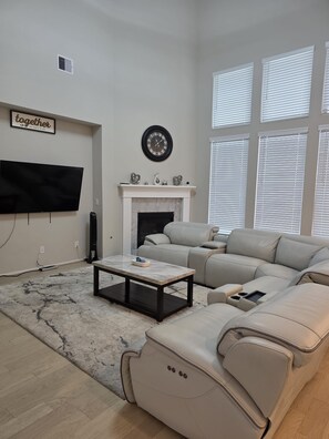Smart TV, fireplace, printers