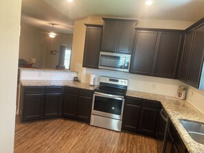 Microwave, oven, stovetop, dishwasher
