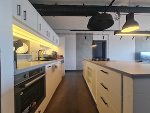 Fridge, oven, stovetop, dishwasher