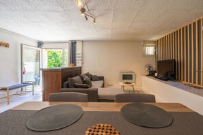 TV, fireplace, video games, DVD player - Apartment "Fattoria" with Private Terrace, Private Garden and Wi-Fi (Saint-Genis-de-Saintonge)