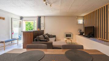 Fernseher, Kamin, Videospiele, DVD-Player