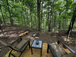 Property grounds - Charming A-frame cabin set in the woods overlooking deep wooded ravines. (Charleston)