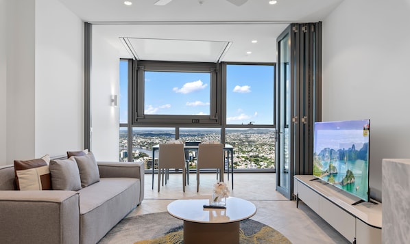 Appartement Deluxe, 1 chambre, vue fleuve | Coin séjour