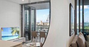 Superior Apartment, 1 Bedroom, City View | Living area