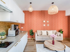 Apartment, Stadtblick | Eigene Küche | Kühlschrank, Mikrowelle, Herdplatte, Toaster