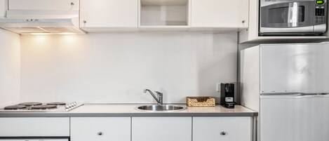 Fridge, microwave, stovetop, dishwasher