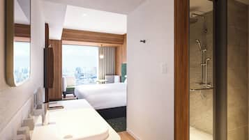 Down comforters, in-room safe, laptop workspace, free WiFi