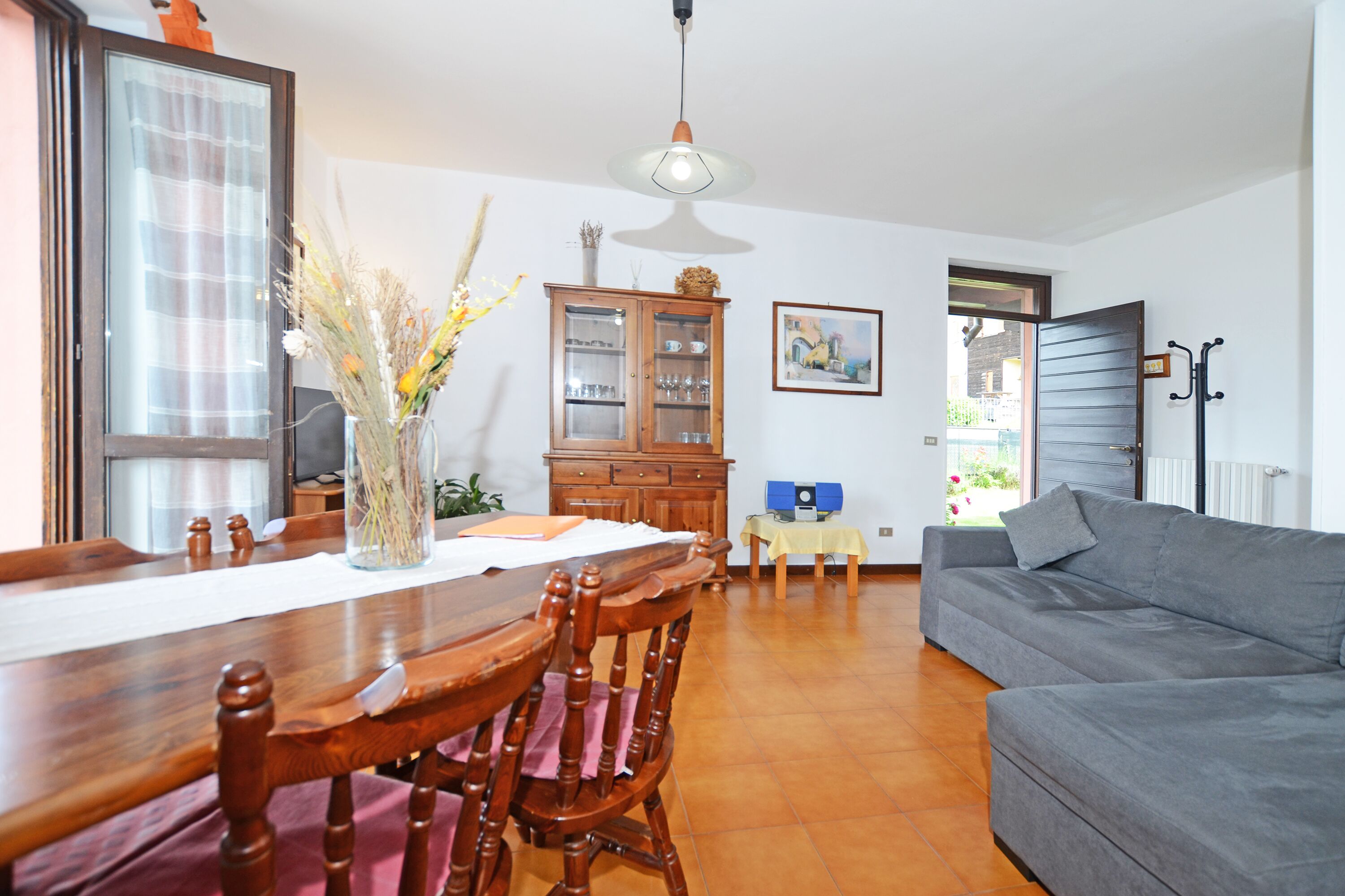 21-inch flat-screen TV with satellite channels