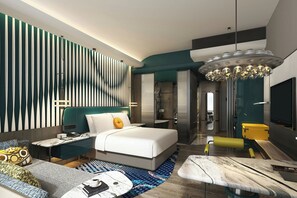 In-room safe, desk, laptop workspace, blackout drapes