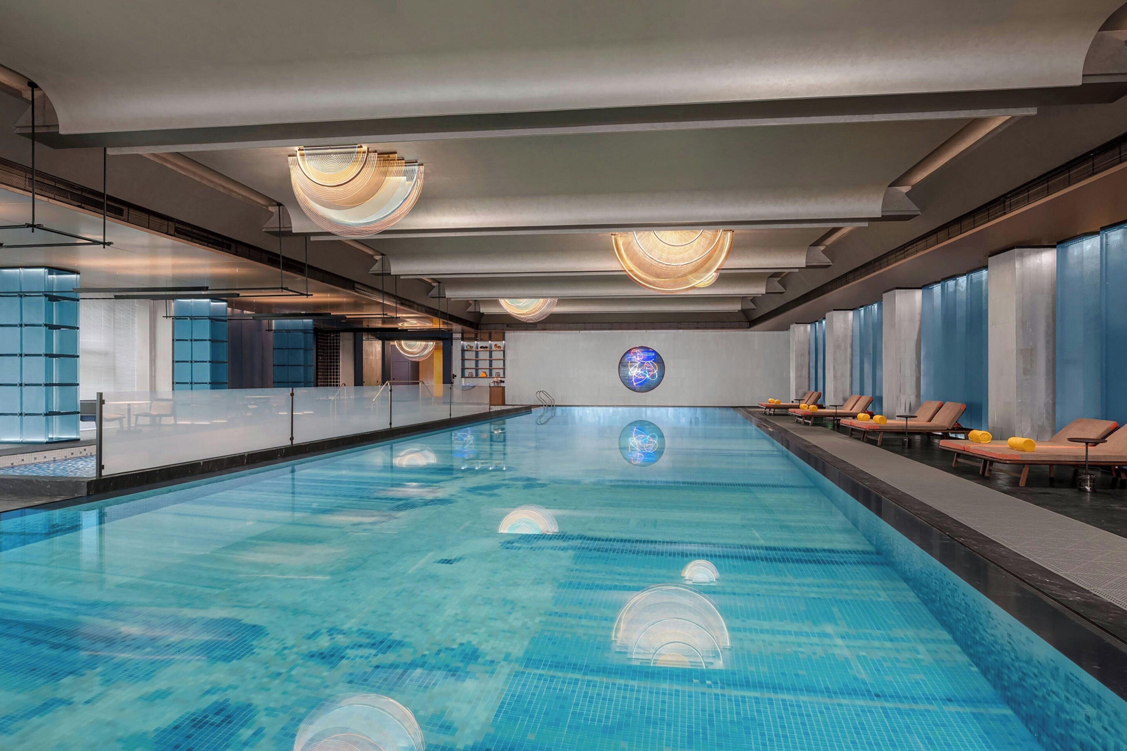 Indoor pool, open 6:00 AM to 11:00 PM, lifeguards on site