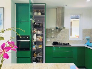 Fridge, oven, stovetop, dishwasher