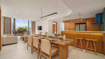 Premium Penthouse, Balcony, City View | Living area