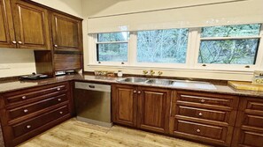 Microwave, oven, stovetop, dishwasher