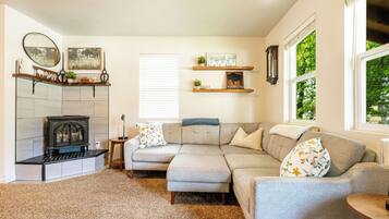 Télévision, cheminée