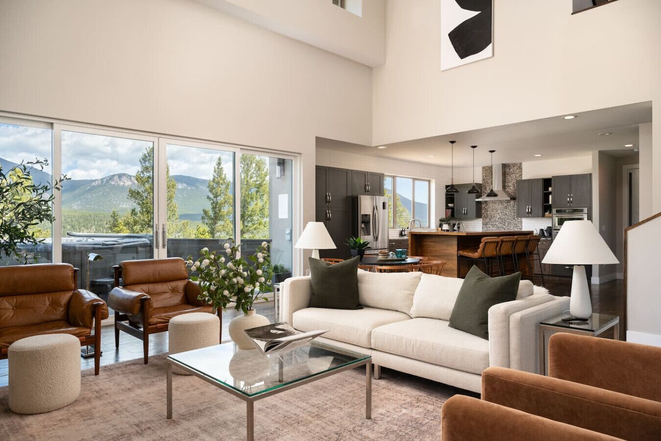 Smart TV, fireplace, foosball, computer monitors