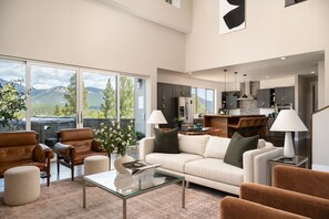 Smart TV, fireplace, foosball, computer monitors